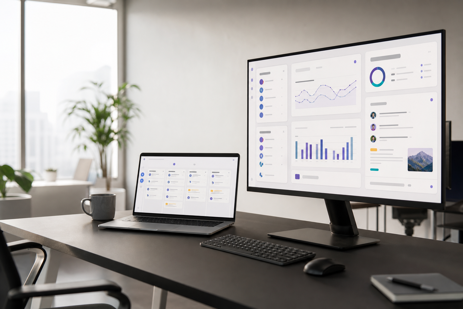 Abstract SaaS Software Overview Interface
